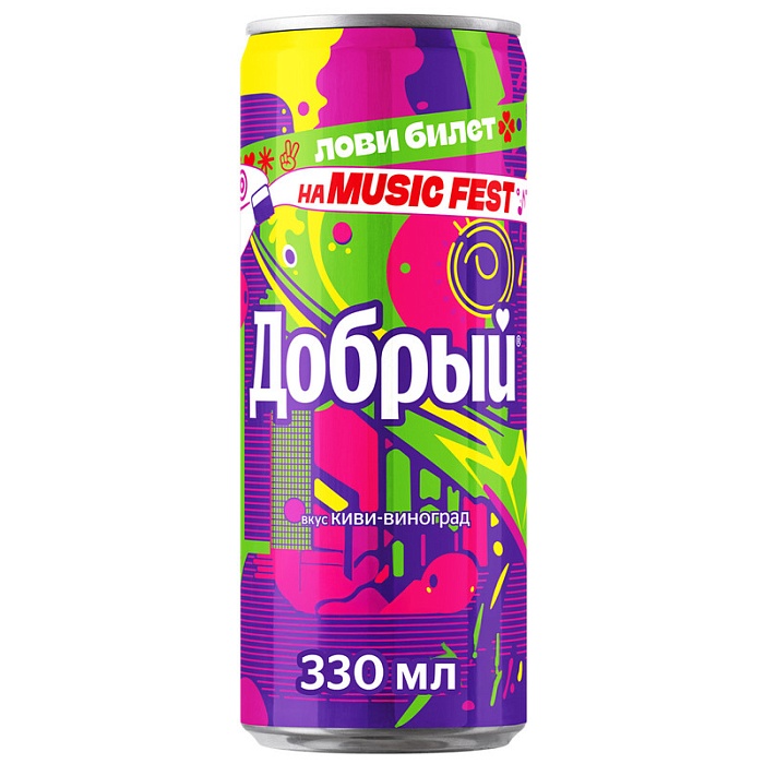 Газ. вода "Добрый" Киви-Виноград 0,33л