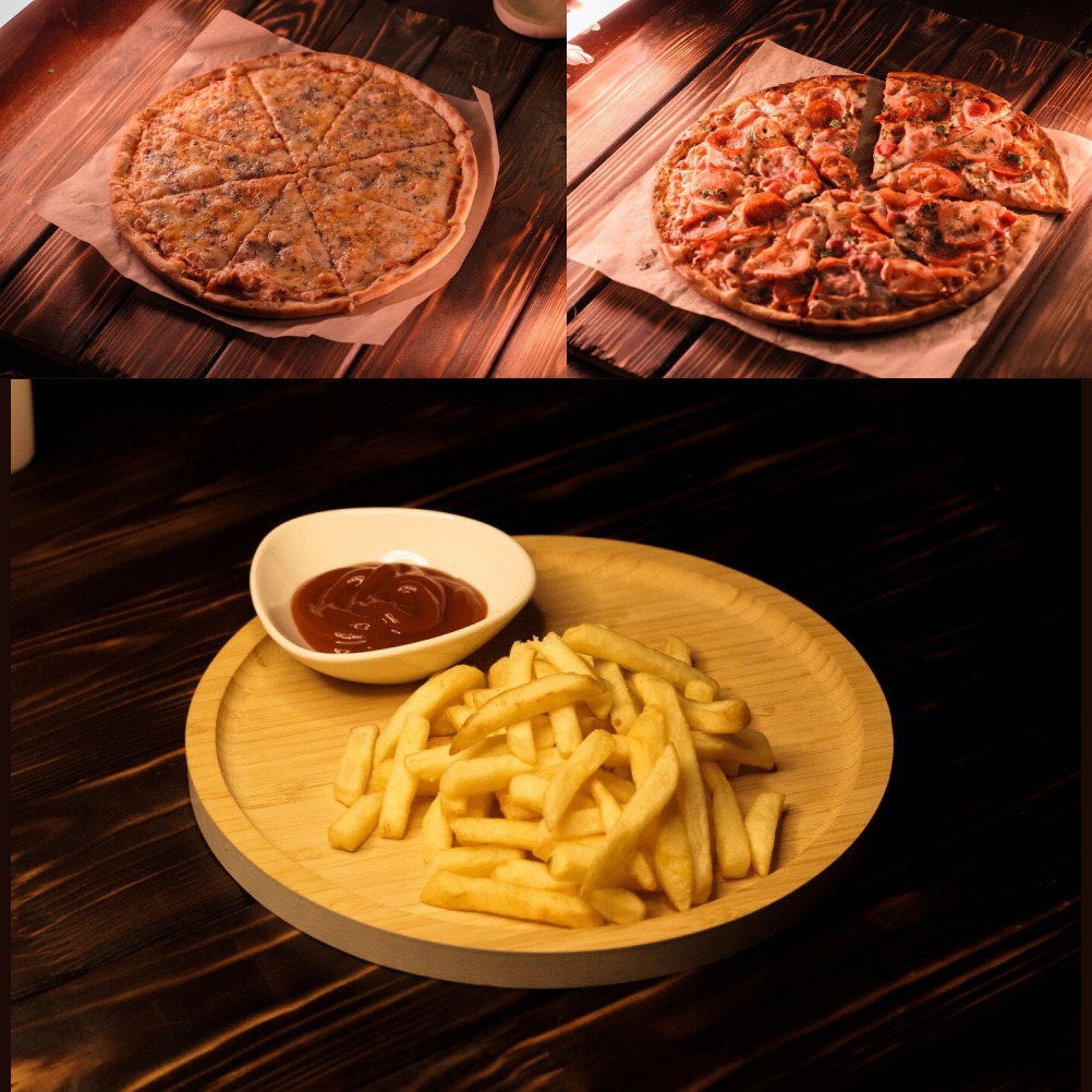 Комбо 1 (фри, 4 сыра, мясная)