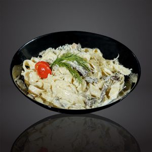 Паста феттуч.с говяд.и шампиньонами