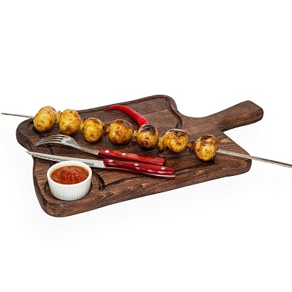 Картошка на мангале с бараньим салом