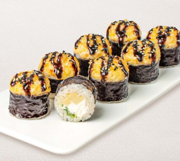 Запеченный с тигровой креветкой ролл