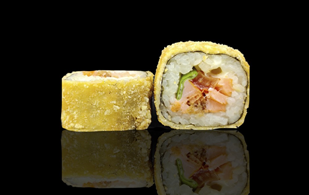 Темпура с копчёным лососем