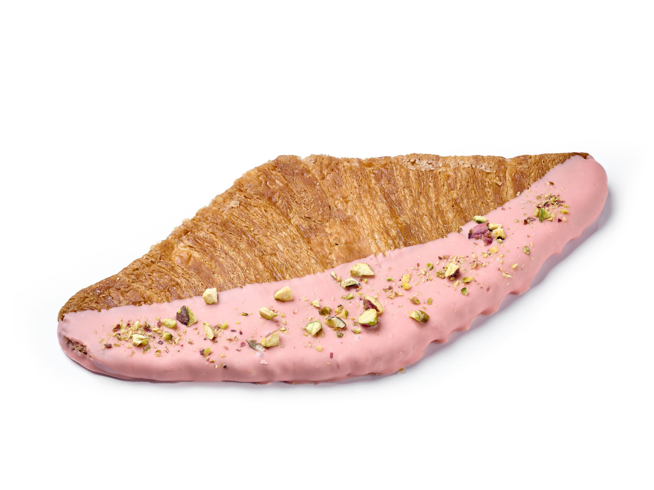 Плоский с розовым шоколадом