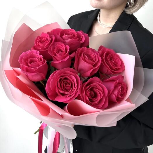 Букет «Розовенький» из премиальных эквадорских роз