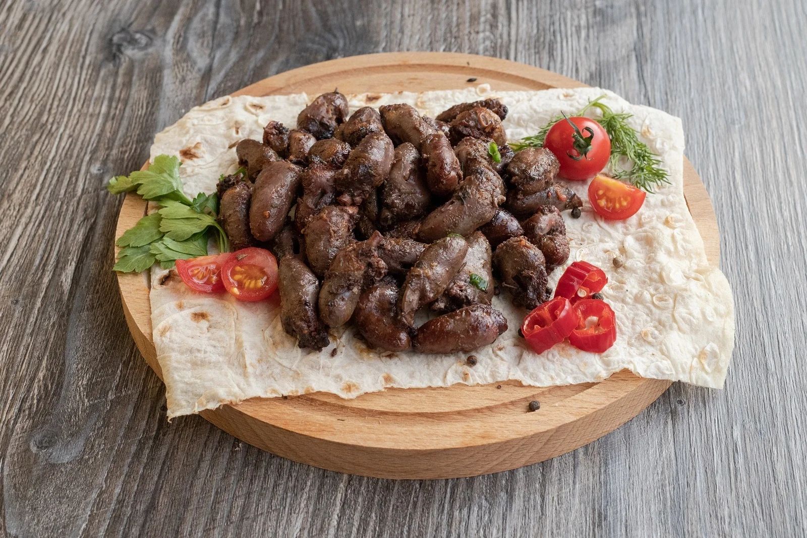 Шашлык из куриных сердечек
