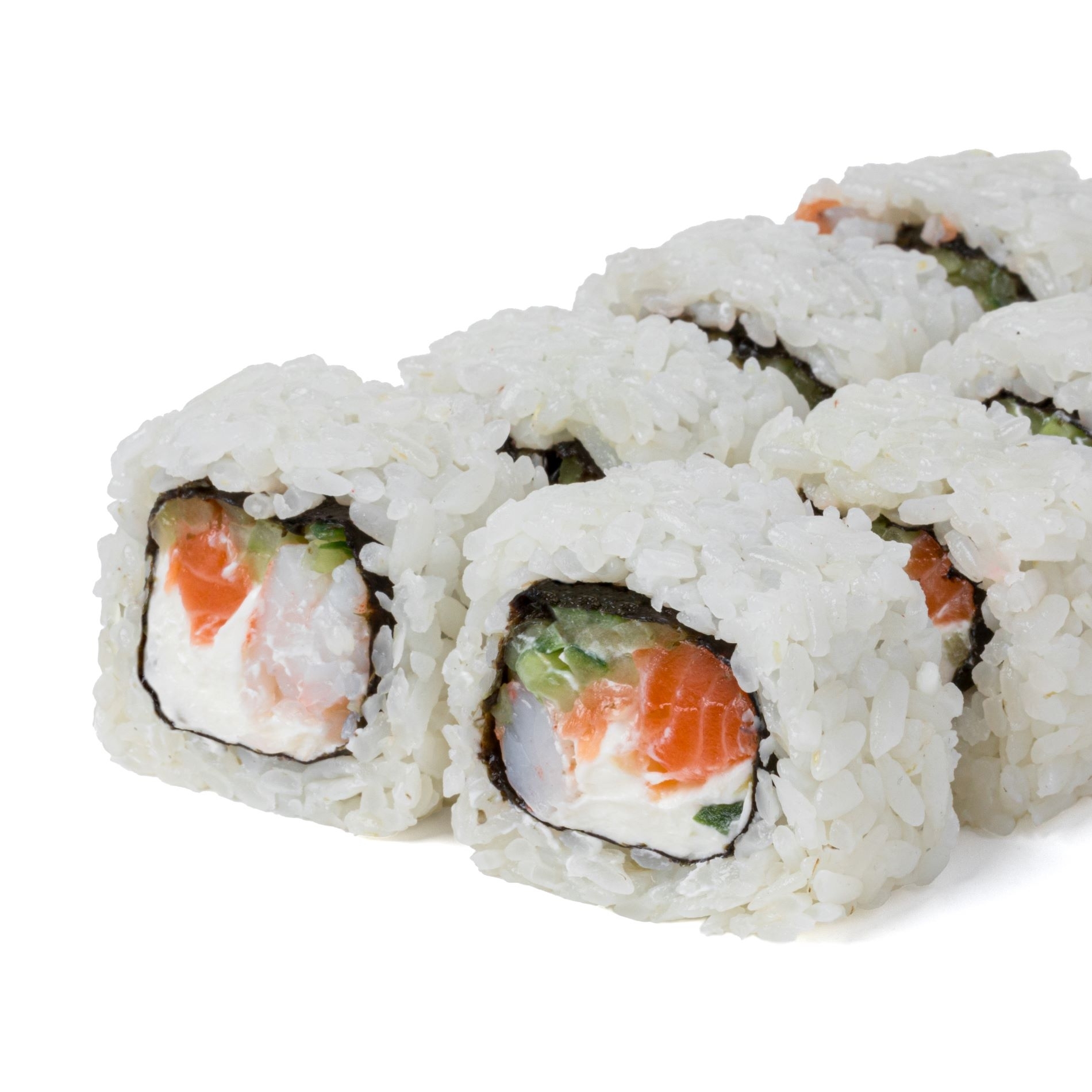 Ролл с лососем и креветкой