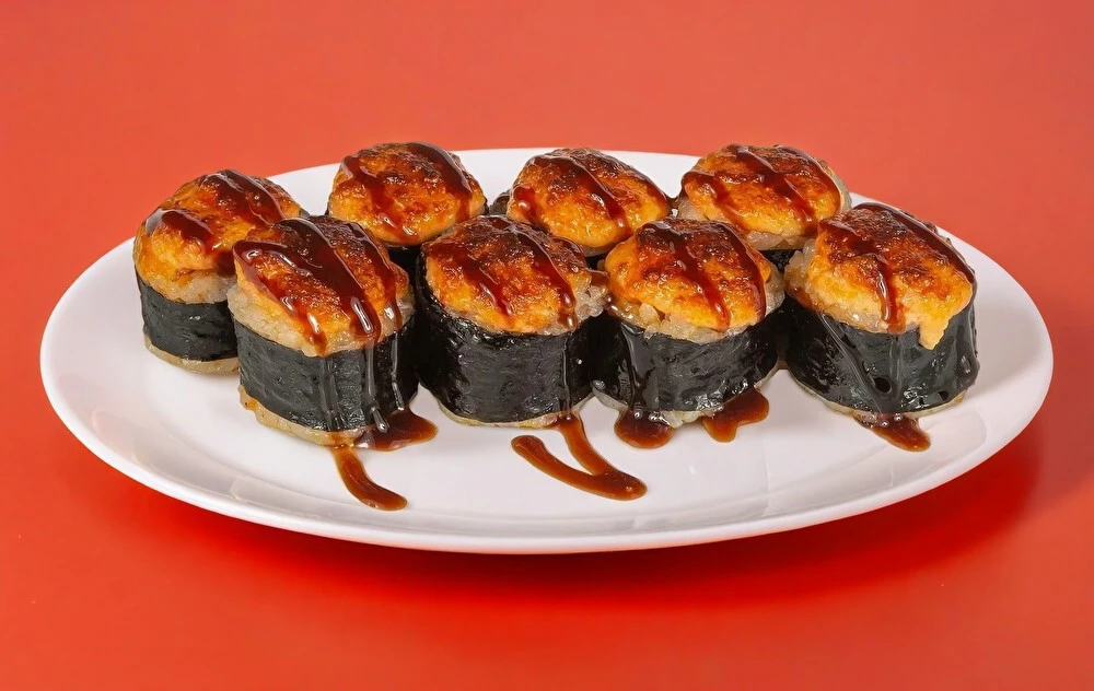 Запечённый ролл с креветкой и сыром