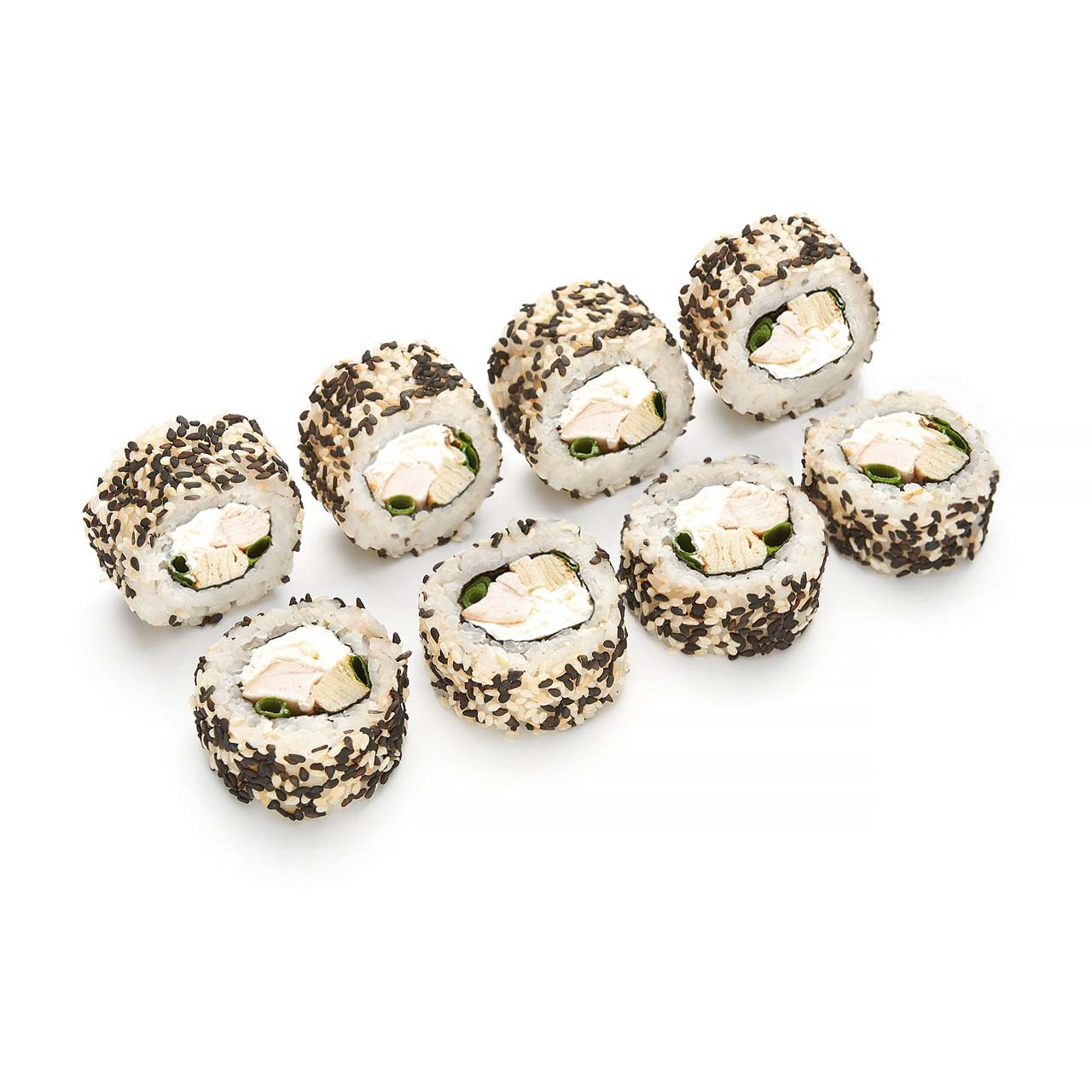 Ролл с курицей в кунжуте