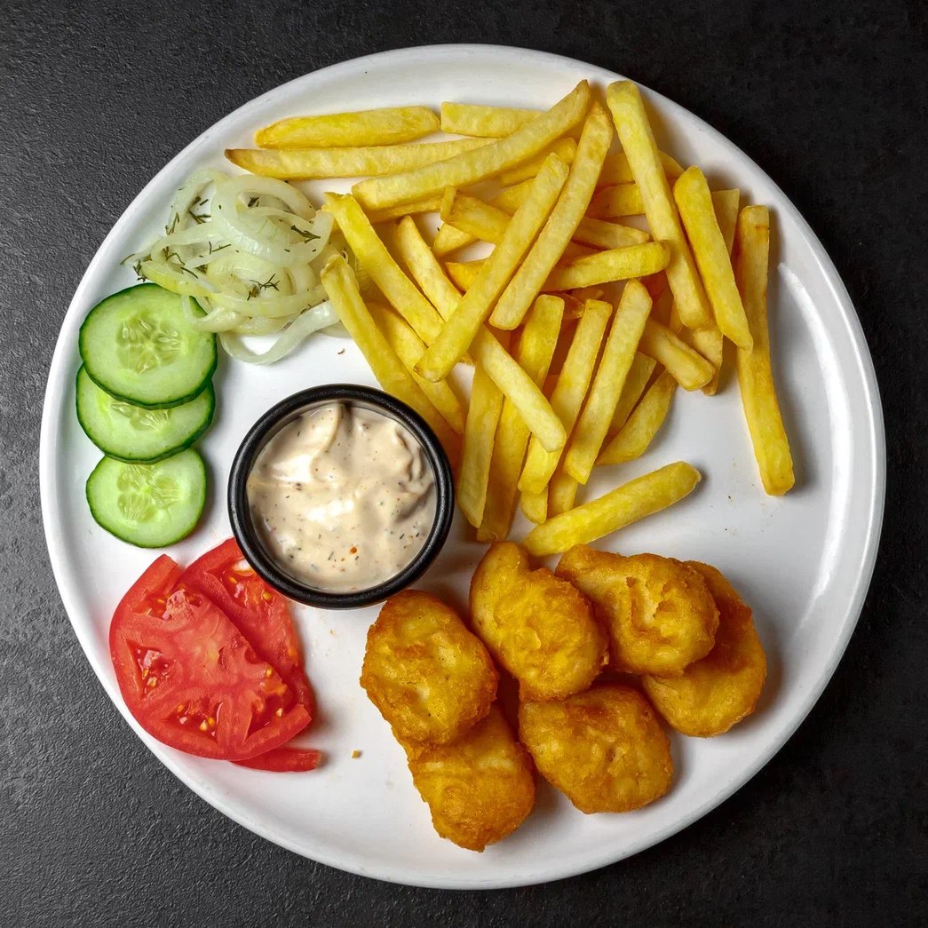 Комплексный обед с куриными наггетсами