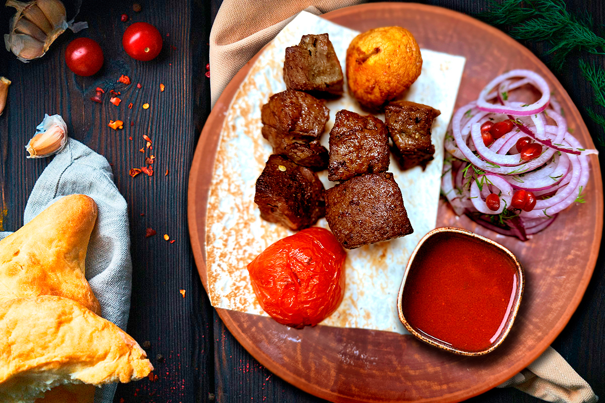 Шашлык из говяжьей печени