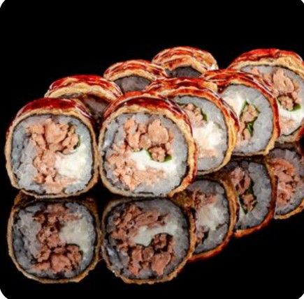 Жаренный ролл с лососем