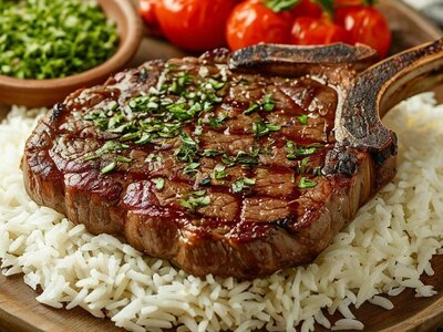 Стейк Шапалаг с овощами на гриле
