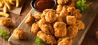 Попкорн куриные кусочки с соусом