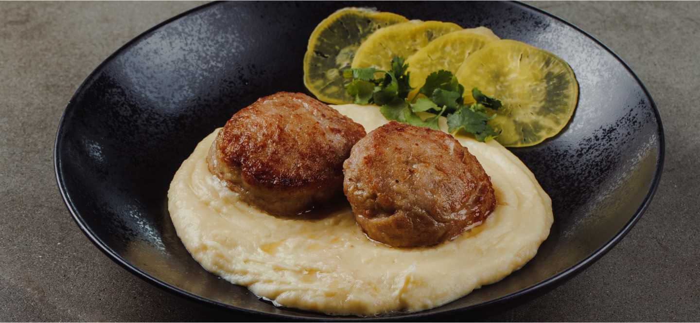 Котлеты из цыплёнка с картофельным пюре