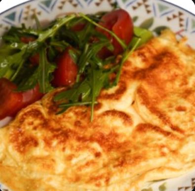 Омлет с руколой, авокадо и томатами