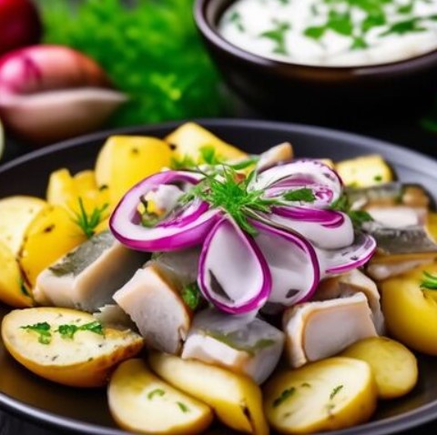 Сельдь с теплым картофелем