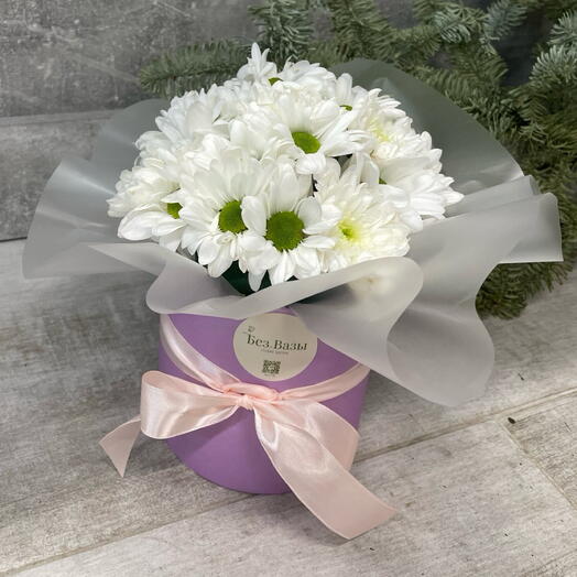 Цветы в коробке Ромашки