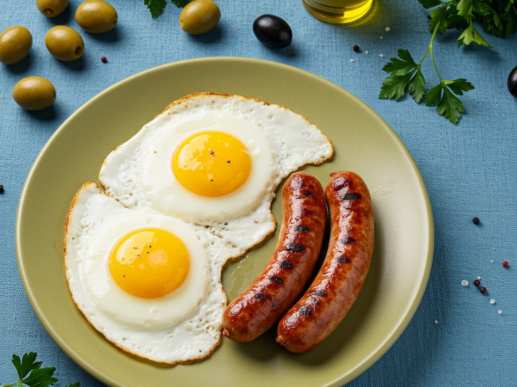 Яичница с сосисками