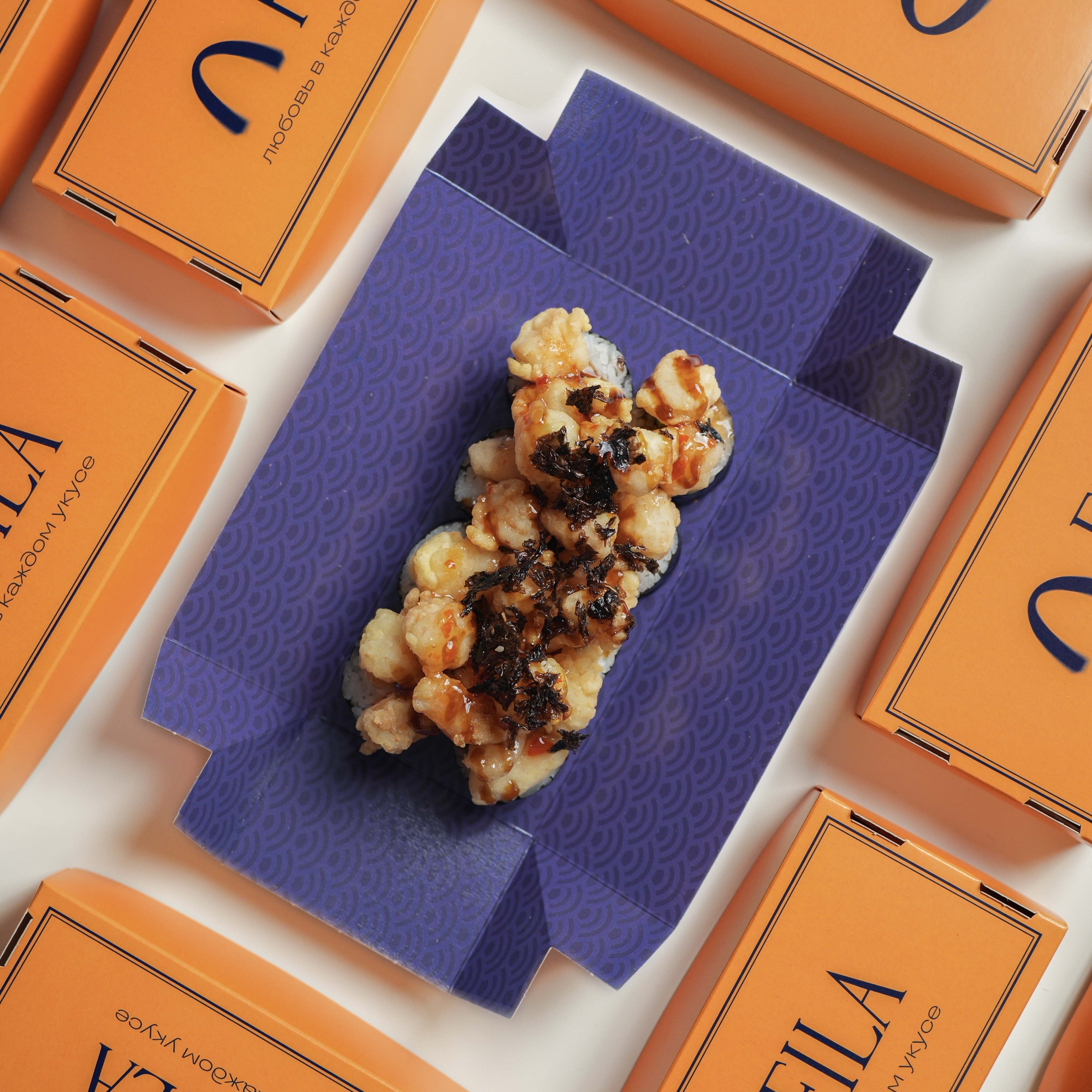 Ролл темпура с креветкой попкорн