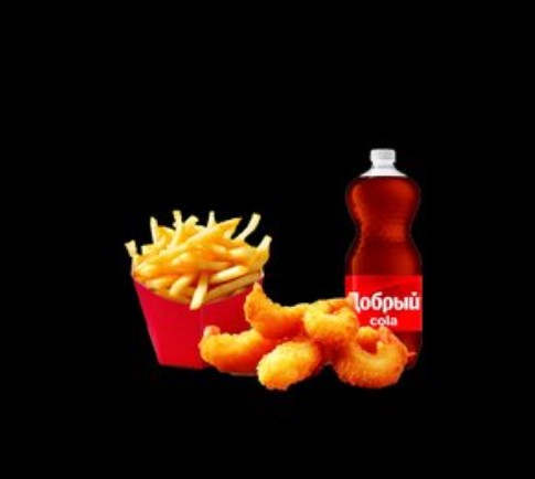 Креветки, Добрый Кола и картофель фри
