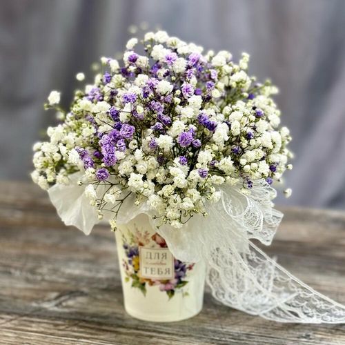 Букет из гипсофилы в стаканчике (к1930)