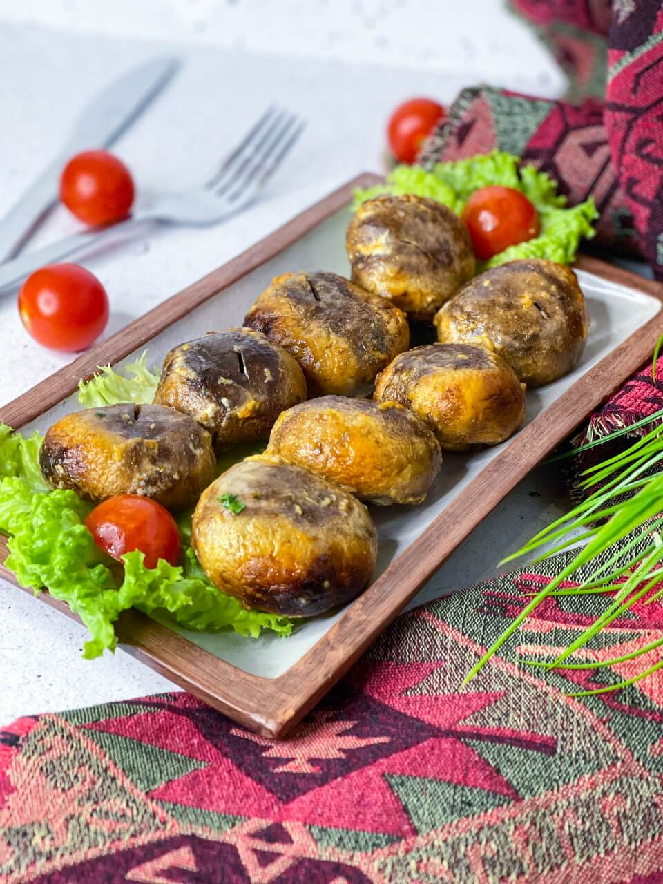 Шампиньоны на мангале