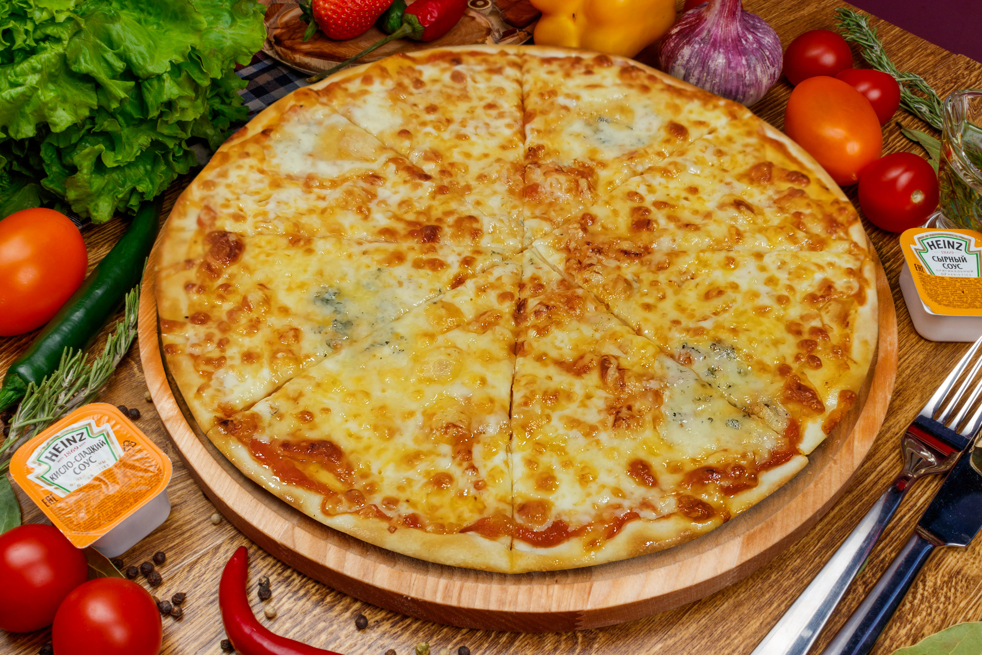 4 сыра 30 см. тонк. тесто