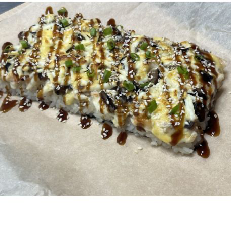 Японская пицца с кальмаром и креветкой