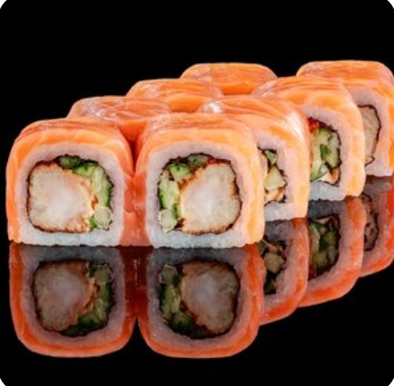 Ролл из лосося с креветкой 