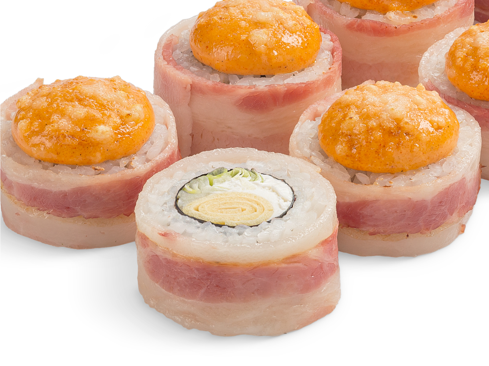 Ролл Сытый самурай с белым соусом