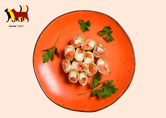 Блинчики с лососем и творожным сыром