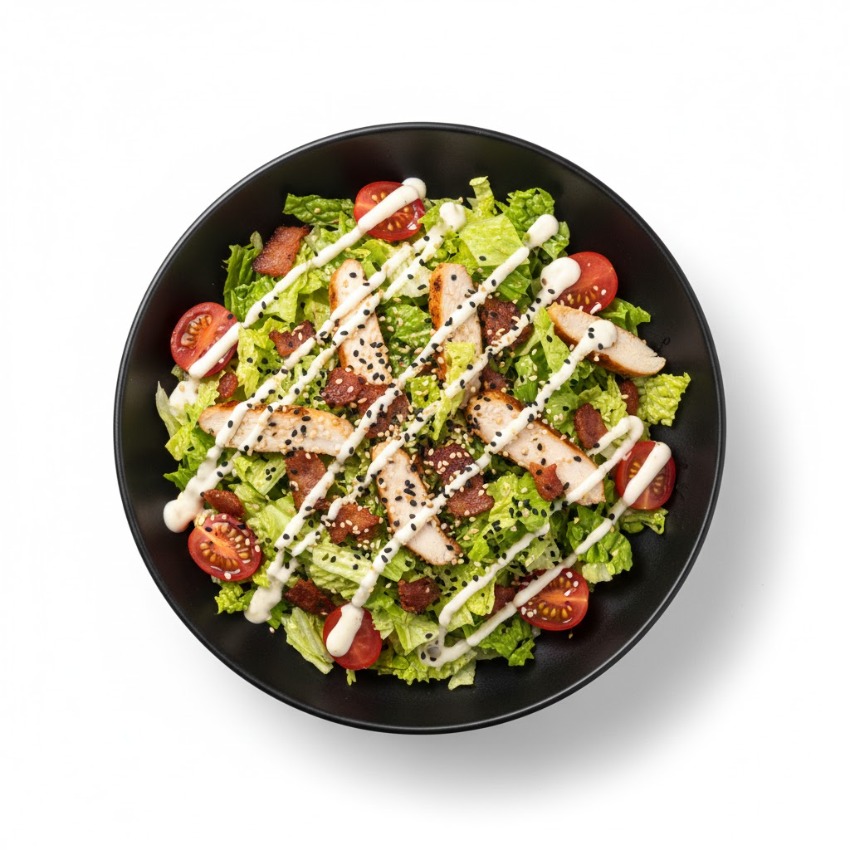 САЛАТ С ЦЫПЛЕНКОМ И БЕКОНОМ