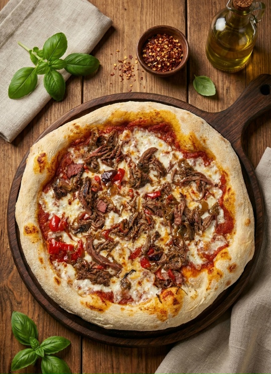 Пицца с копченой уткой конфи 22см