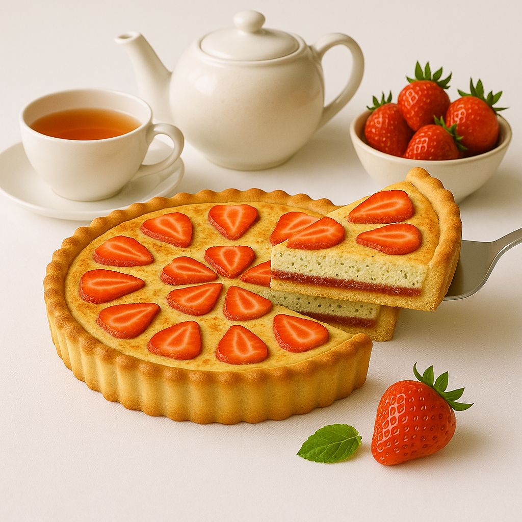С клубникой, мятой и творожным сыром, большой