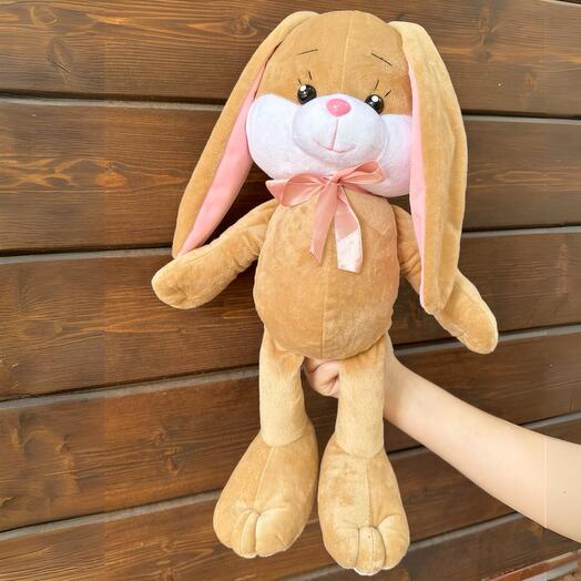 Зайка мальчик бежевый