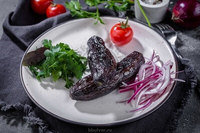 Шашлык из свежих баклажанов с курдюком