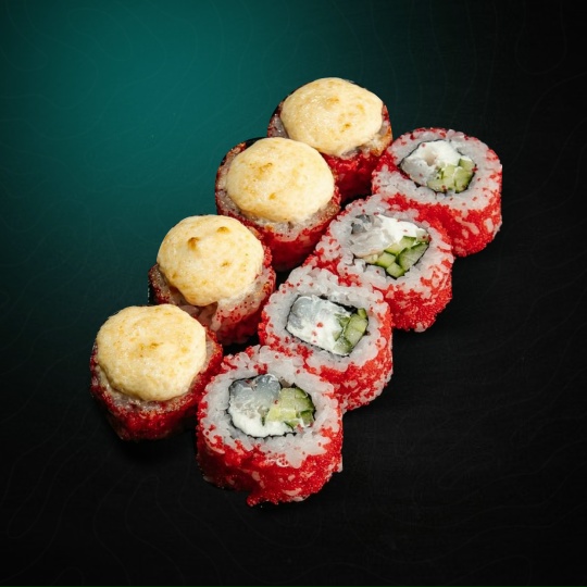 Запеченный ролл калифорния с креветкой 