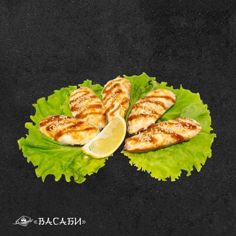 Запеченные мидии с нежным соусом