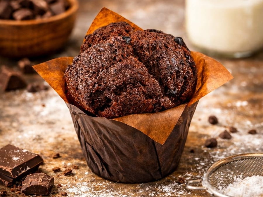 Маффин с шоколадной начинкой