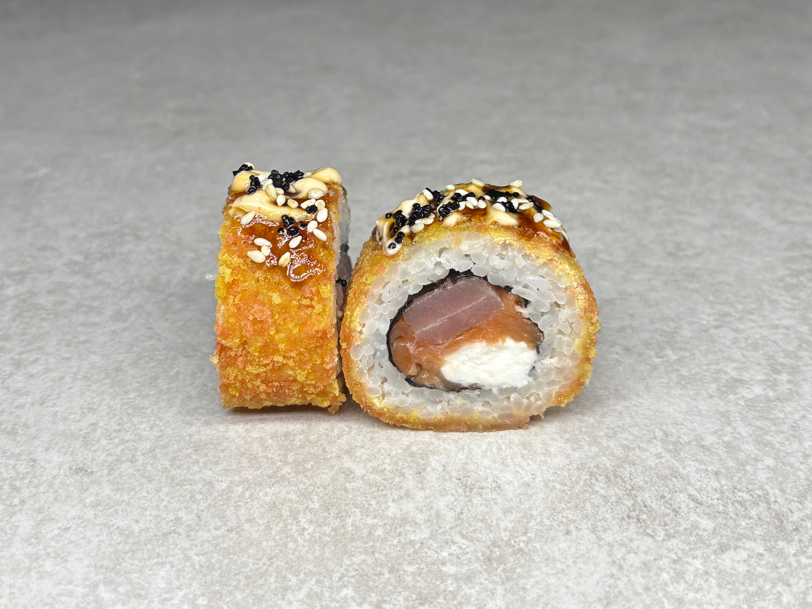 Лосось с тунцом темпура