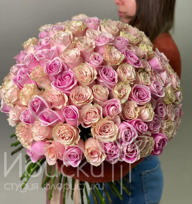 101 роза в пудровых оттенках