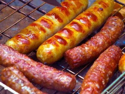 Купаты из Лосося с зеленью на гриле