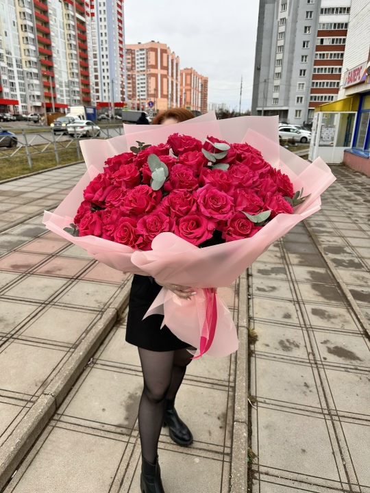 Букет «французский поцелуй» фуксия 25 лав