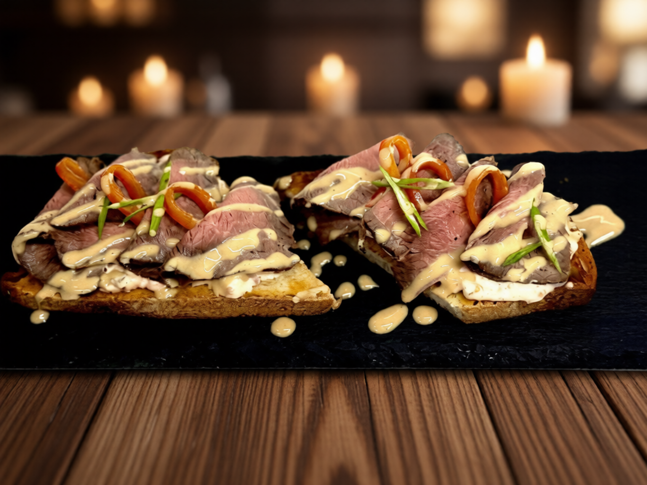 Брускетта с ростбифом