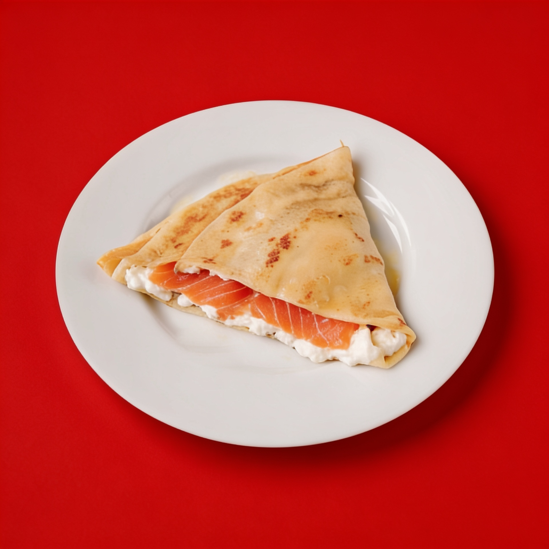 Блин с лососем и сливочным сыром