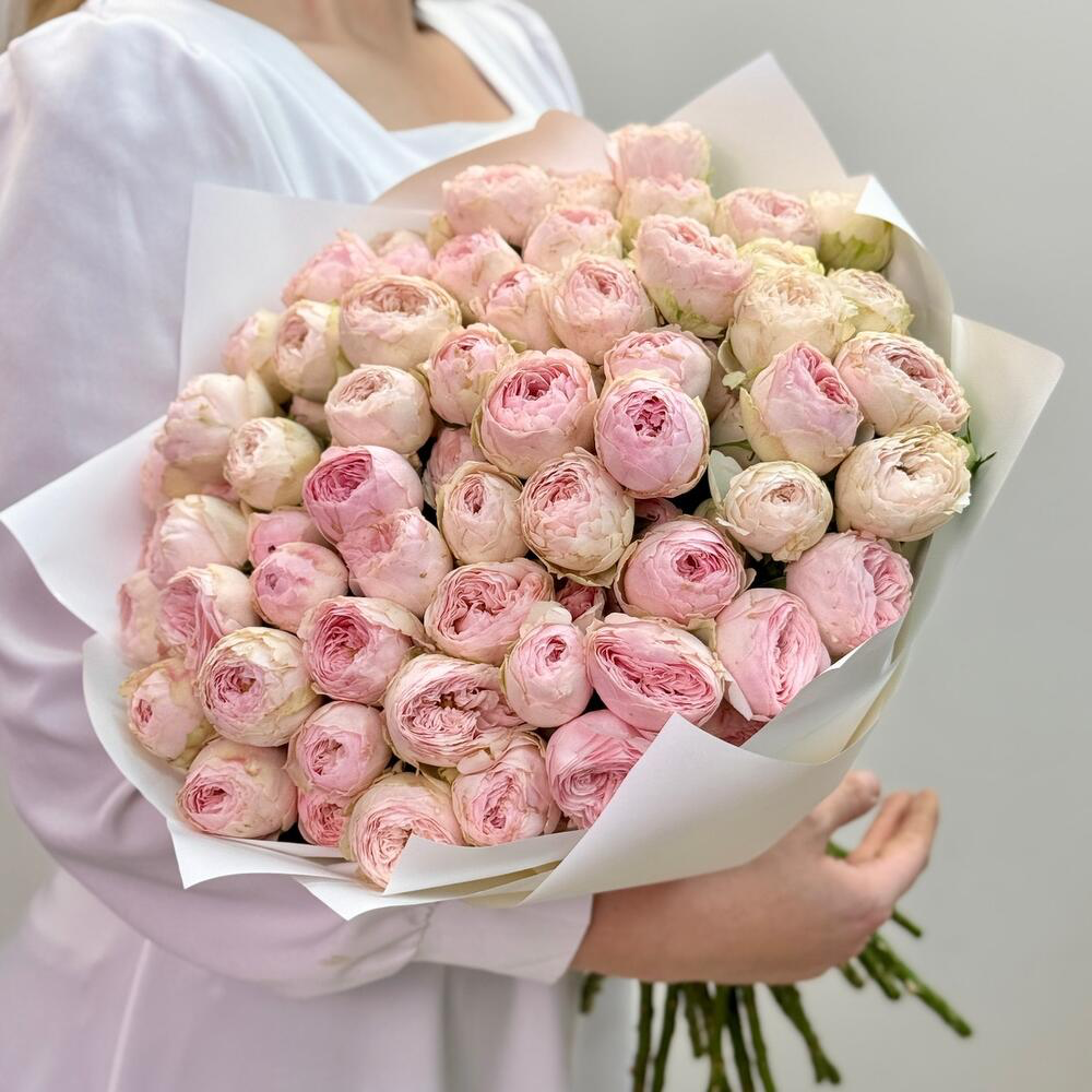 Нежно-роз пионовидные куст. розы 25 шт