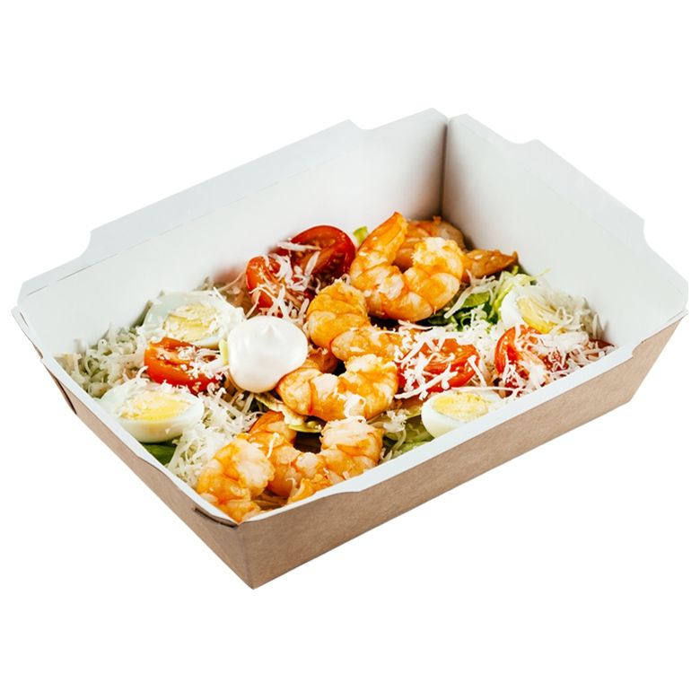 Салат Цезарь с креветками