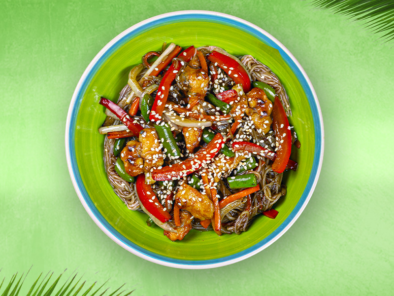  Вок Яичная лапша с курицей