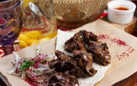 Шашлык из куриной печени