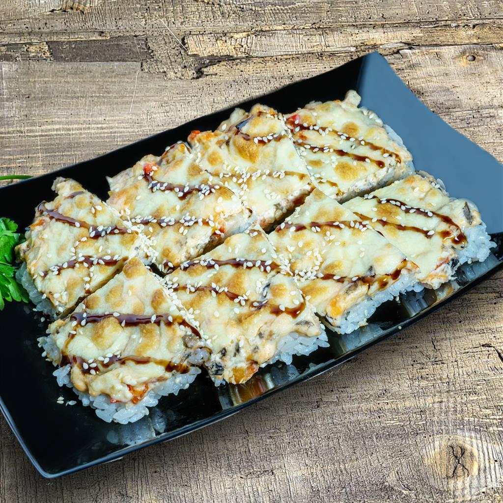 Суши-пицца с лососем